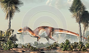 Cryolophosaurus in a Wetland