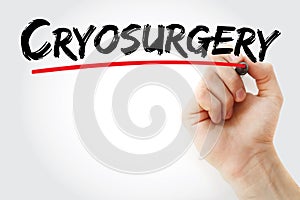 Cryosurgery text with marker