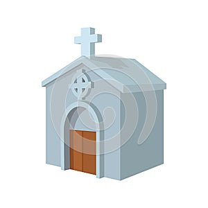Crypt in cemetery cartoon icon