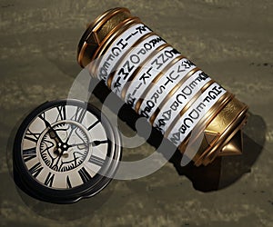 Cryptex device and vintage clock