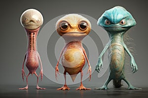 Cryptic Mysterious aliens creatures. Generate Ai photo