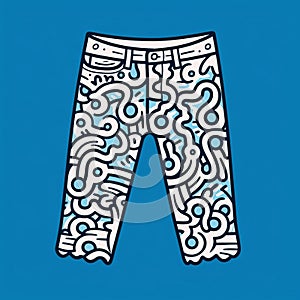 Cryptic Psychedelic Denim Pants Illustration With Quirky Character Designs