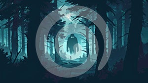 Cryptid Legends Hidden in Mysterious Misty Forest Scene