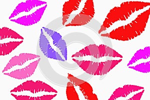 Female lips lipstick kiss print.