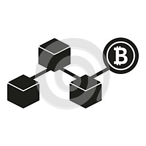 Crypto bitcoin icon simple vector. Block chain