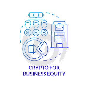 Crypto for business equity blue gradient concept icon