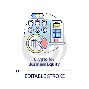 Crypto for business equity concept icon