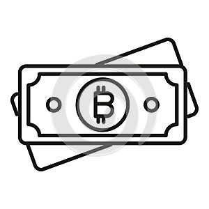 Crypto cash icon outline vector. Money bitcoin