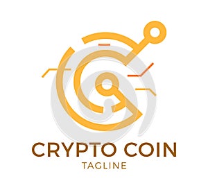 Crypto coin logo template design