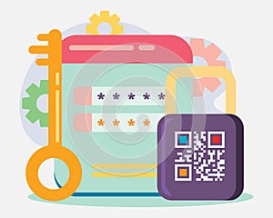 Password protect concept vector illustration in flat style