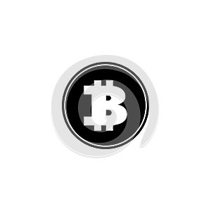 Crypto Currency Bitcoin, Blockchain Cryptocurrency. Flat Vector Icon illustration. Simple black symbol on white background Crypto