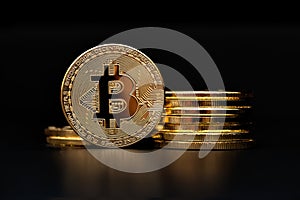 Crypto currency bitcoin golden representation