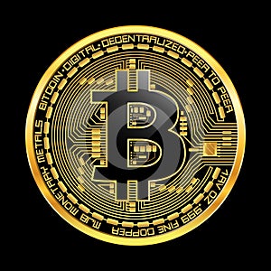 Crypto currency bitcoin golden symbol photo