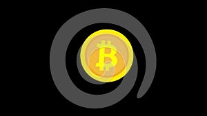 crypto currency bitcoin icon motion graphics animation with alpha channel, transparent background, ProRes 444