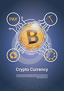 Crypto Currency Bitcoin Payment Icon Digital Web Money Concept
