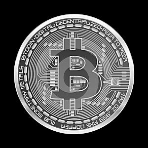Crypto currency bitcoin silver symbol