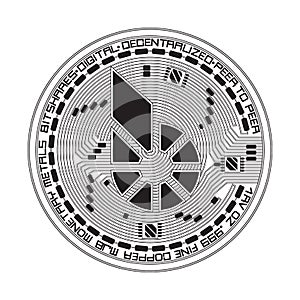 Crypto currency bitshares black and white symbol