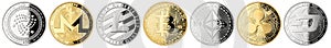 Crypto currency coin set collection