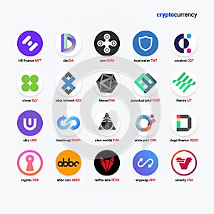 Crypto currency coins digital payment system blockchain concept.