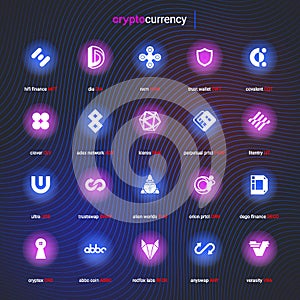 Crypto currency coins digital payment system blockchain concept.