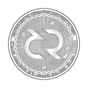 Crypto currency decred black and white symbol