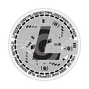 Crypto currency litecoin black and white symbol