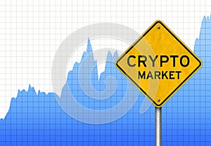Crypto currency market chart illustration