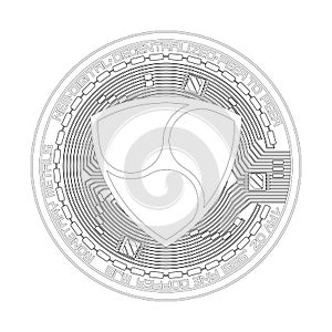 Crypto currency nem black and white symbol