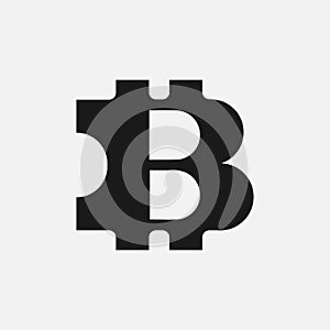 Crypto currency symbol. Bitcoin sign icon. Vector illustration.