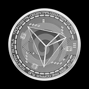 Crypto currency tron silver symbol