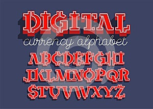 Crypto - electronic coin style font