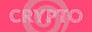 Crypto headline logo design made of dots and thin lines