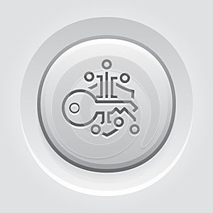 Crypto Key Management Button Icon.