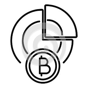 Crypto money icon outline vector. Finance gain mobile