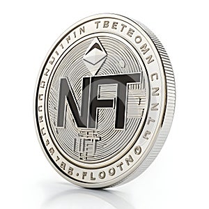 Crypto and NFT icon 3D render isolated on white background photo