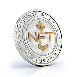 Crypto and NFT icon 3D render isolated on white background photo