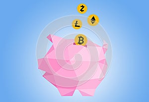 Crypto piggy bank illustration