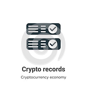 Crypto records vector icon on white background. Flat vector crypto records icon symbol sign from modern cryptocurrency economy and