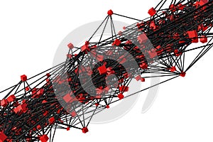 Crypto science blockchain network concept background 3d render