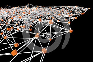 Crypto science blockchain network concept background 3d render