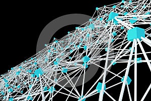 Crypto science blockchain network concept background 3d render
