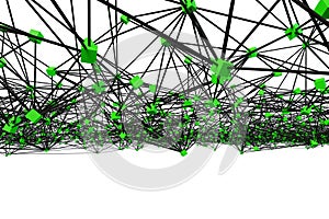 Crypto science blockchain network concept background 3d render