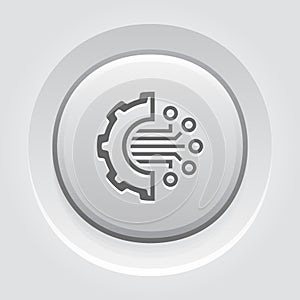 Crypto Technology Button Icon.