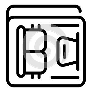 Crypto token wallet icon outline vector. Bitcoin monetary capital