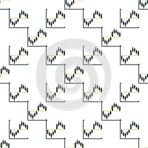 Crypto Trading Candlestick Chart Formation vector colored seamless pattern