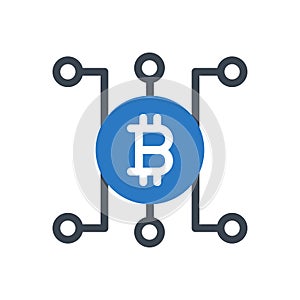 Crypto vector glyph color icon