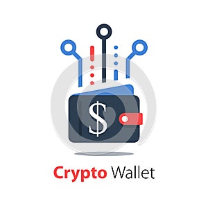 Crypto wallet, finance technology, online payment, digital currency