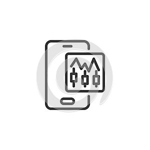 Cryptocurrency App line icon