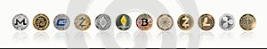 Cryptocurrency Bitcoin BTC with ETH Ethereum, Cardano, Ripple, Litecoin, MIOTA, Zcash, Monero, GASH, defi altcoins