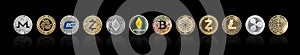 Cryptocurrency Bitcoin BTC with ETH Ethereum, Cardano, Ripple, Litecoin, MIOTA, Zcash, Monero, GASH, defi altcoins